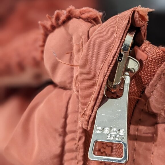 BEBE Women's Winter Coat Reversible Faux Fur Lined Anorak Parka Puffer Jacket - Picture 8 of 16